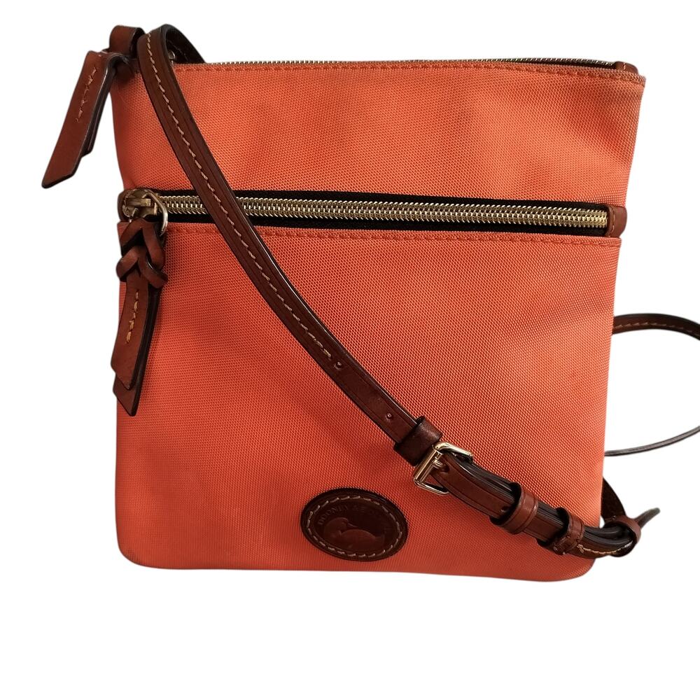 4762) Dooney & Bourke Orange Canvas Crossbody Bag K 10592979